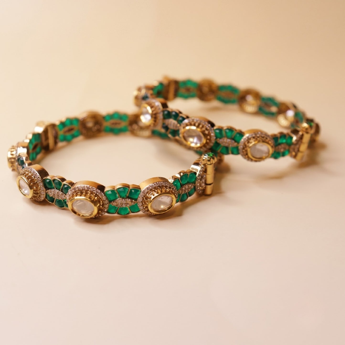 Rajwadi Emerald Glow Bangles