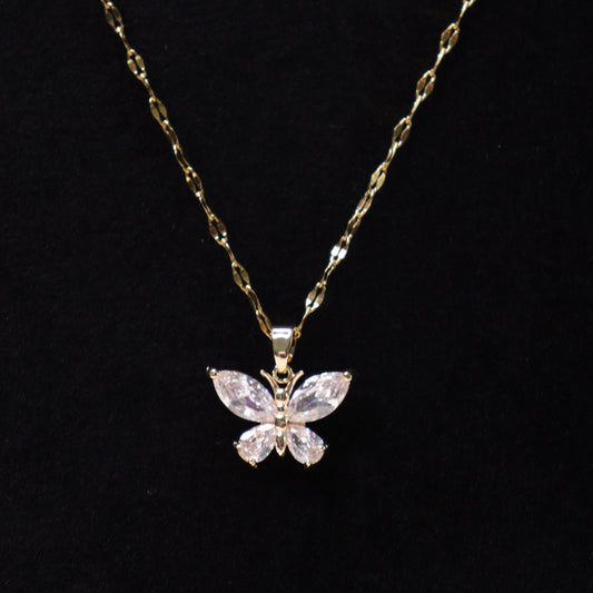 Silver Crystal Butterfly Set