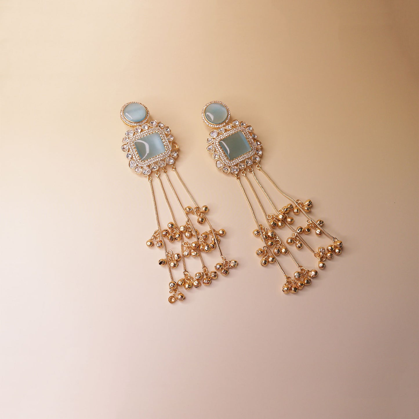 Royal Aquamarine Chandeliers Earrings