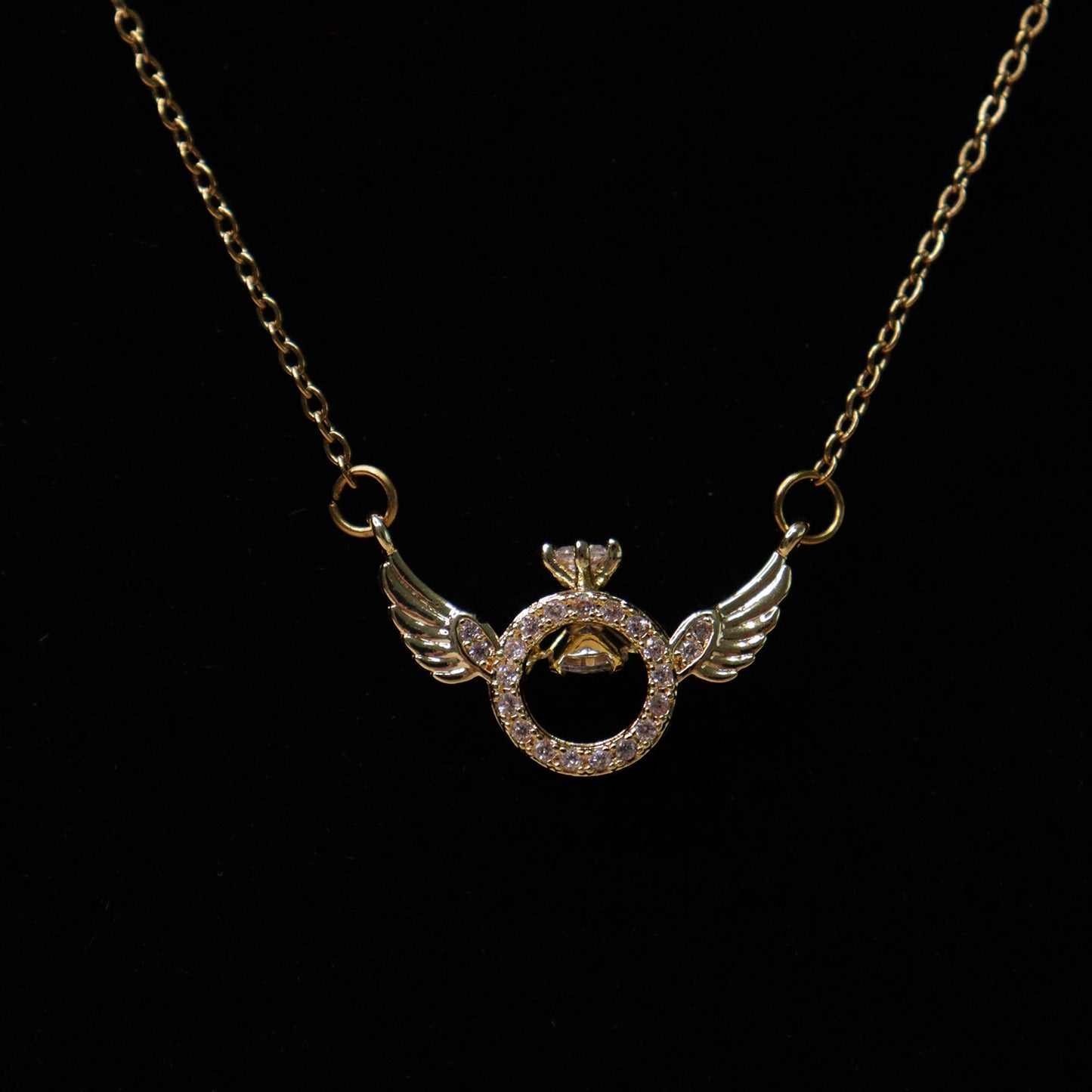 Halo of Wings Crystal Neck Chain