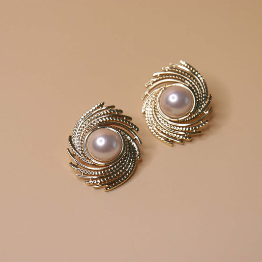 Spiral Pearl Earings