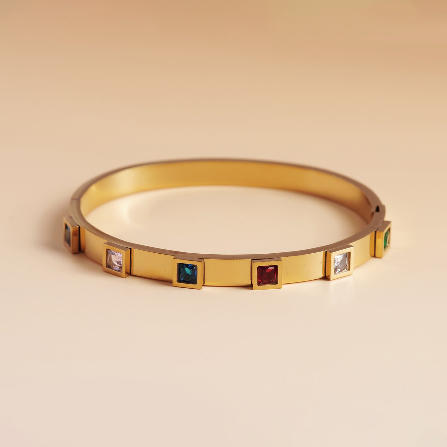 Elegant Multi-Gem Bracelet Stack