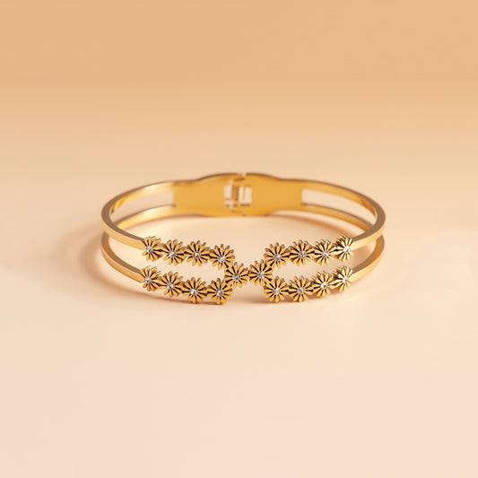 Gold Petal Bracelet Stack