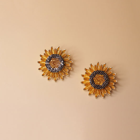 Radiant Marigold Medallion Brooch