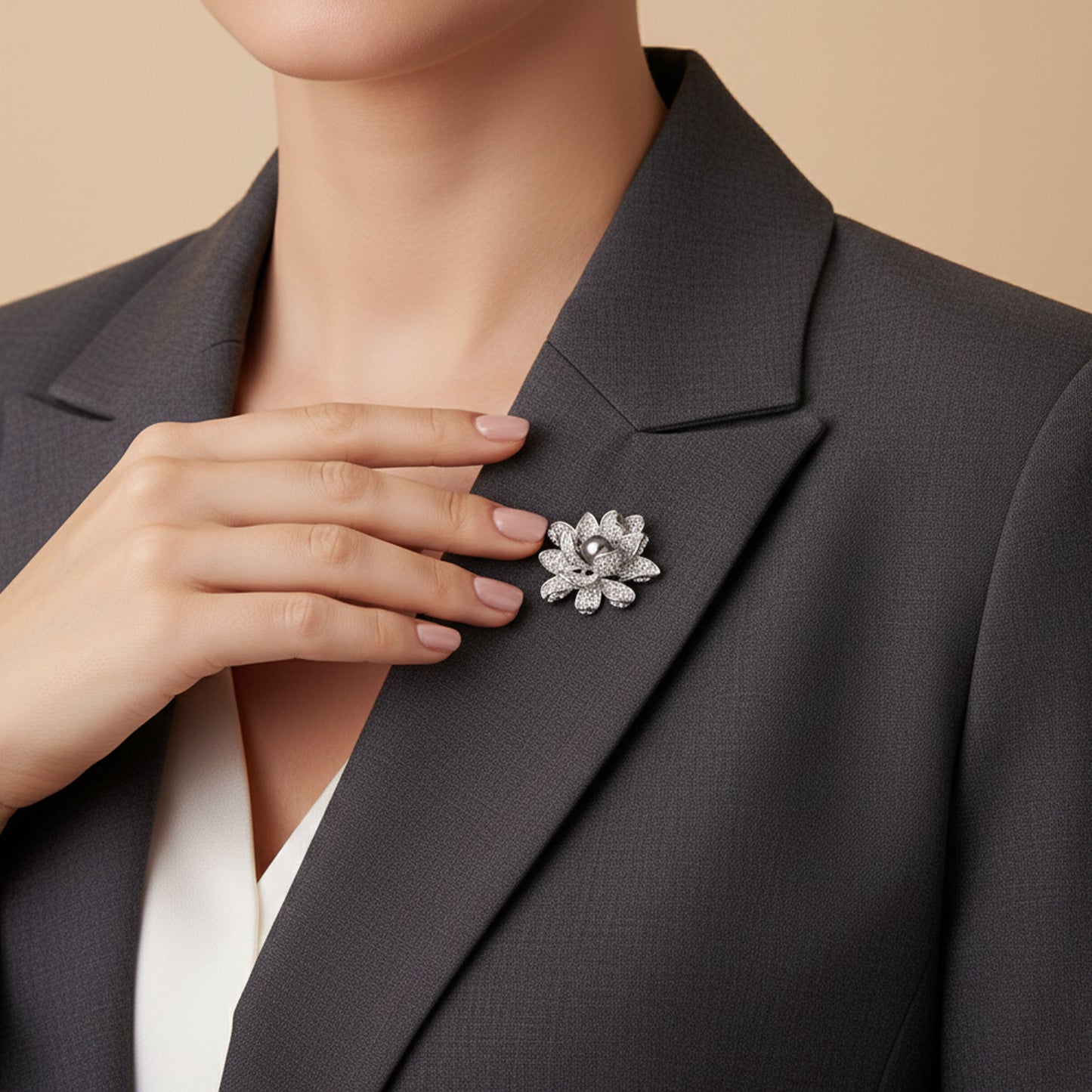 Sparkling Lotus Brooch