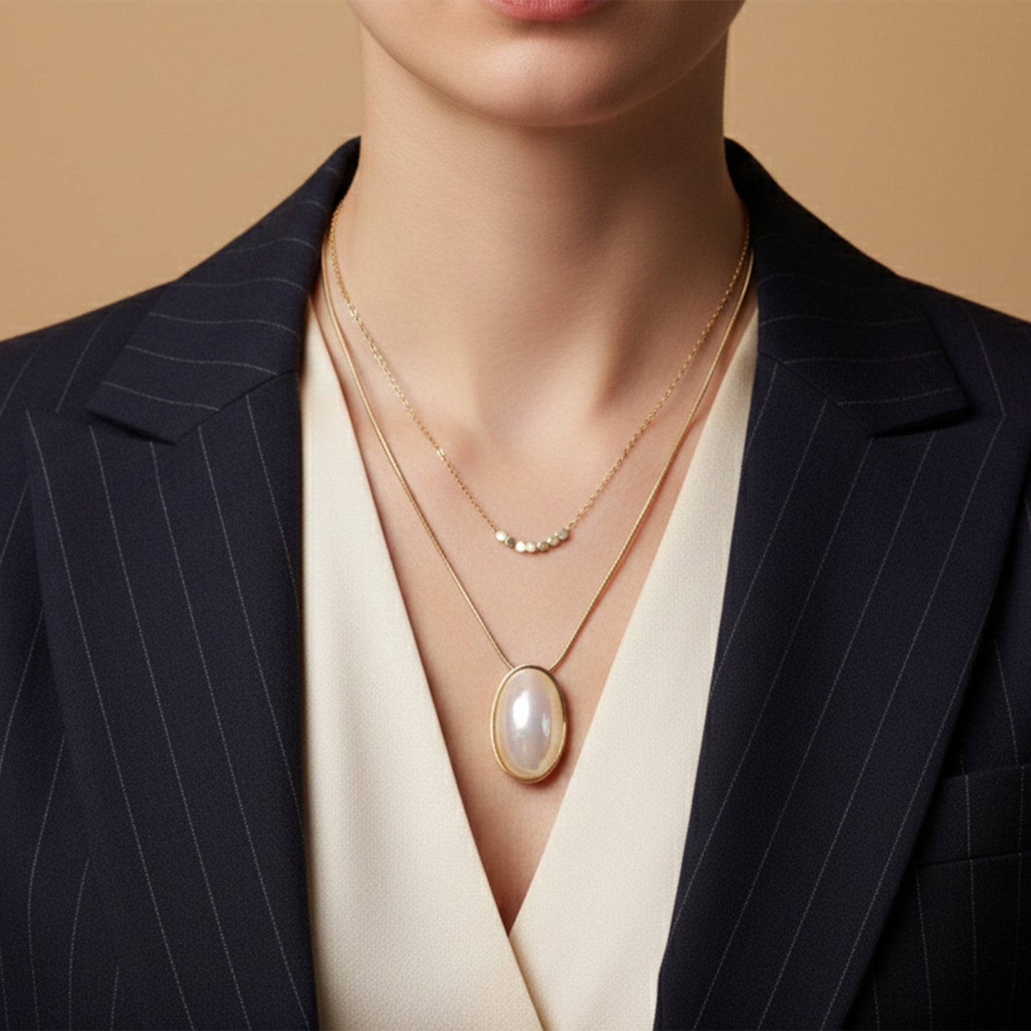 Luna Halo Pearl Neck Chain