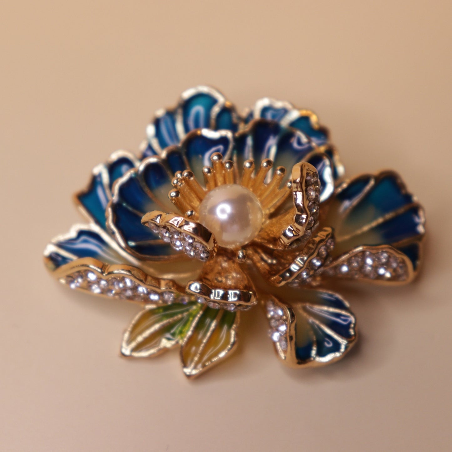 Azure Lotus Brooch