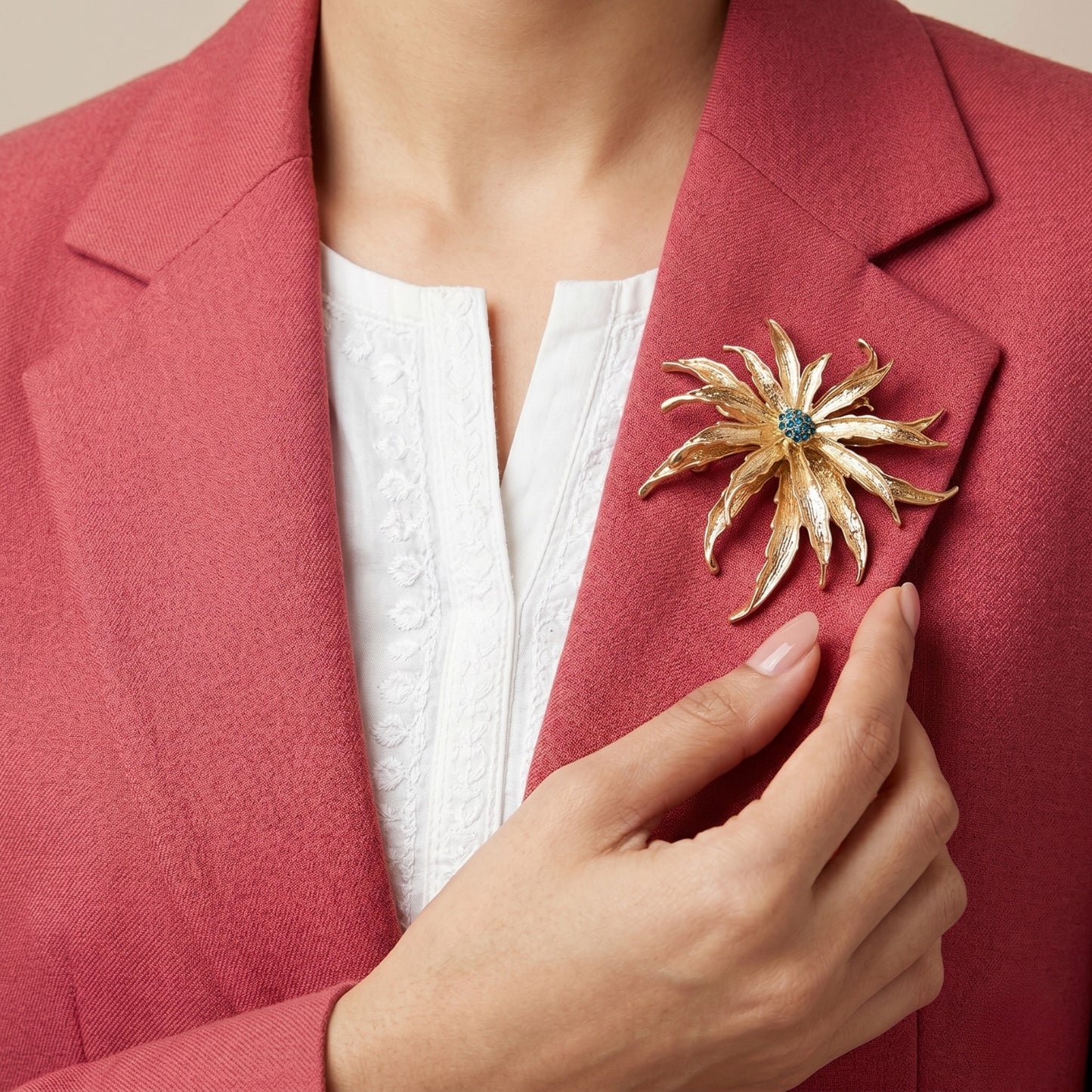 Gold Radiance Brooch