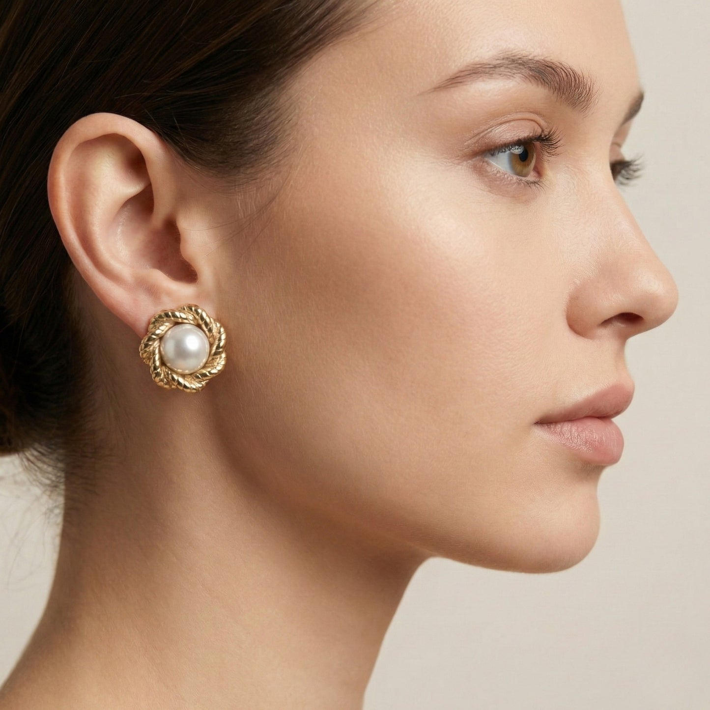 Twisted Petal Pearl Earrings