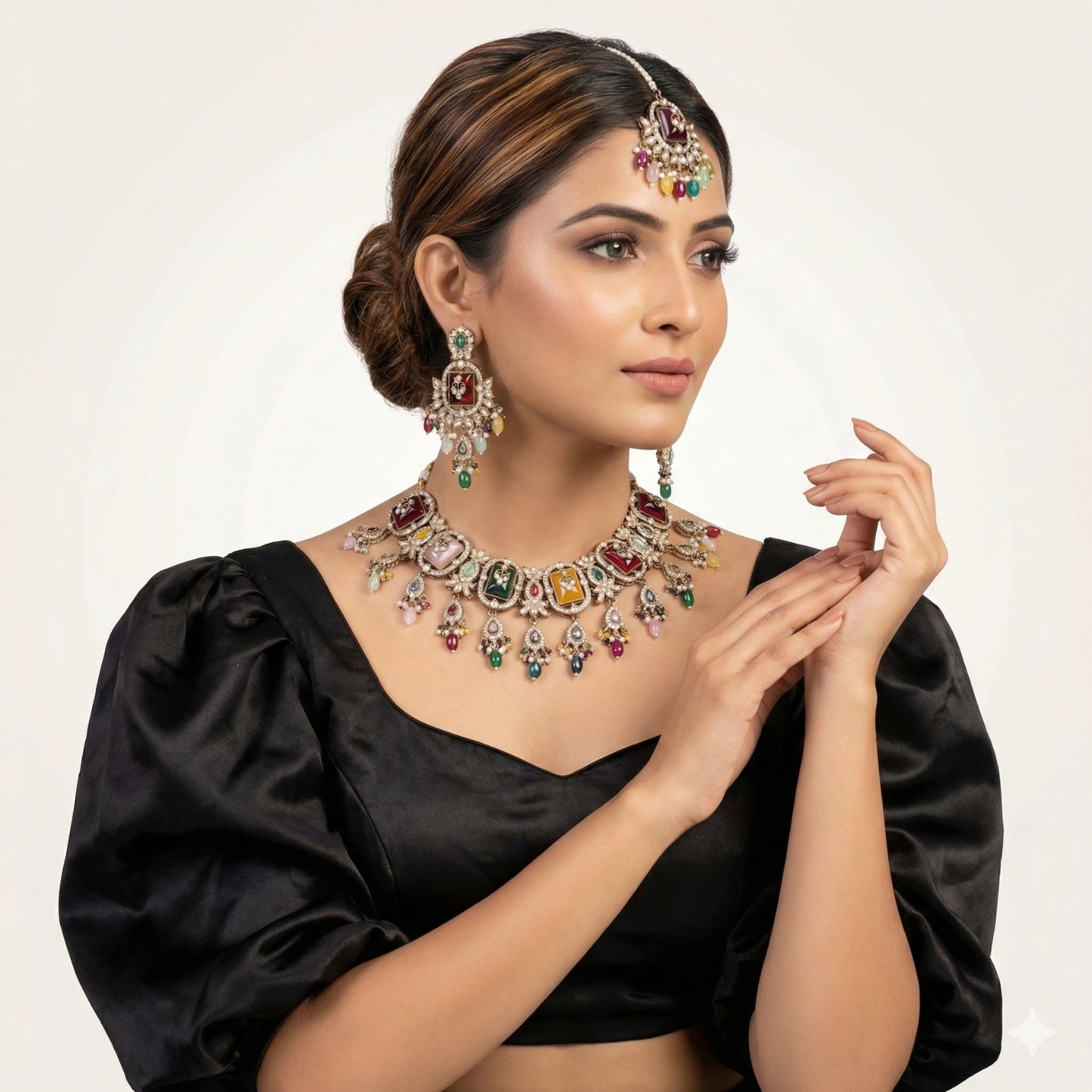 Prism Blossom Oxidised Set