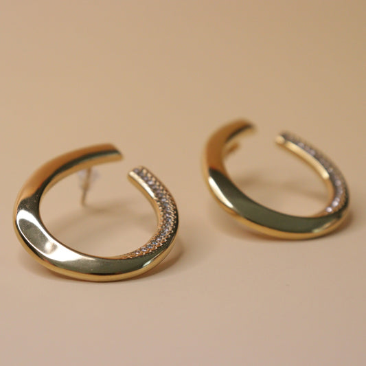 Luxe Curve Crystal Earrings