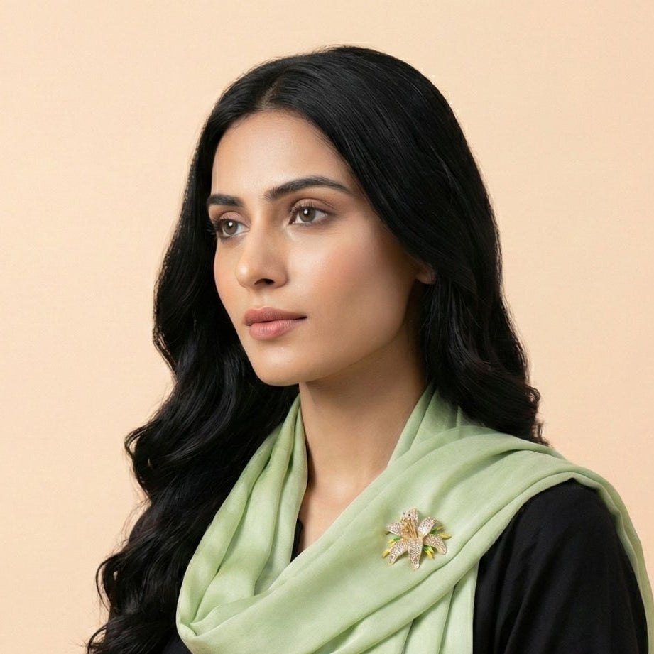 Golden Lily Radiance Brooch