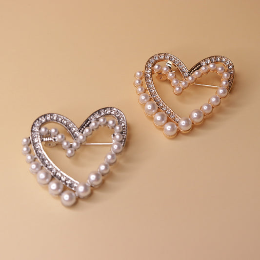 Pearl Heart Brooch