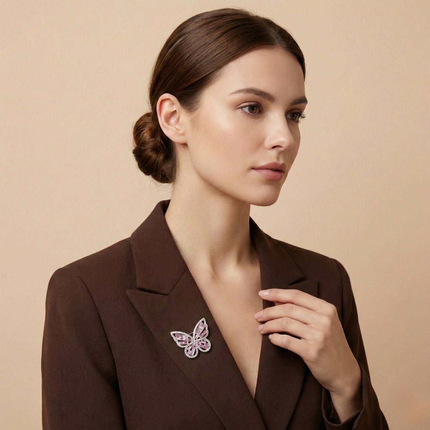 Blush Wing Butterfly Brooch