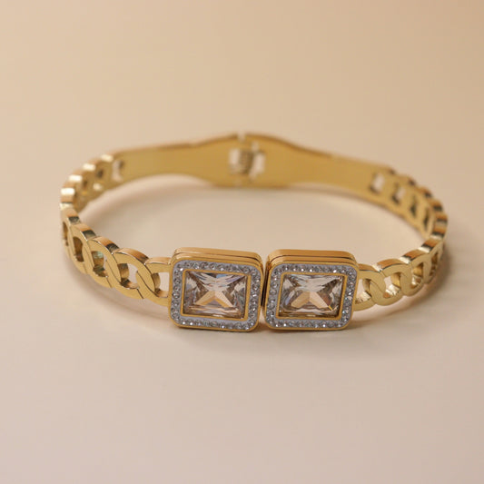Twin Radiance Golden Bracelet Stack
