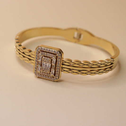 Ethereal Gilded Mesh Bracelet Stack