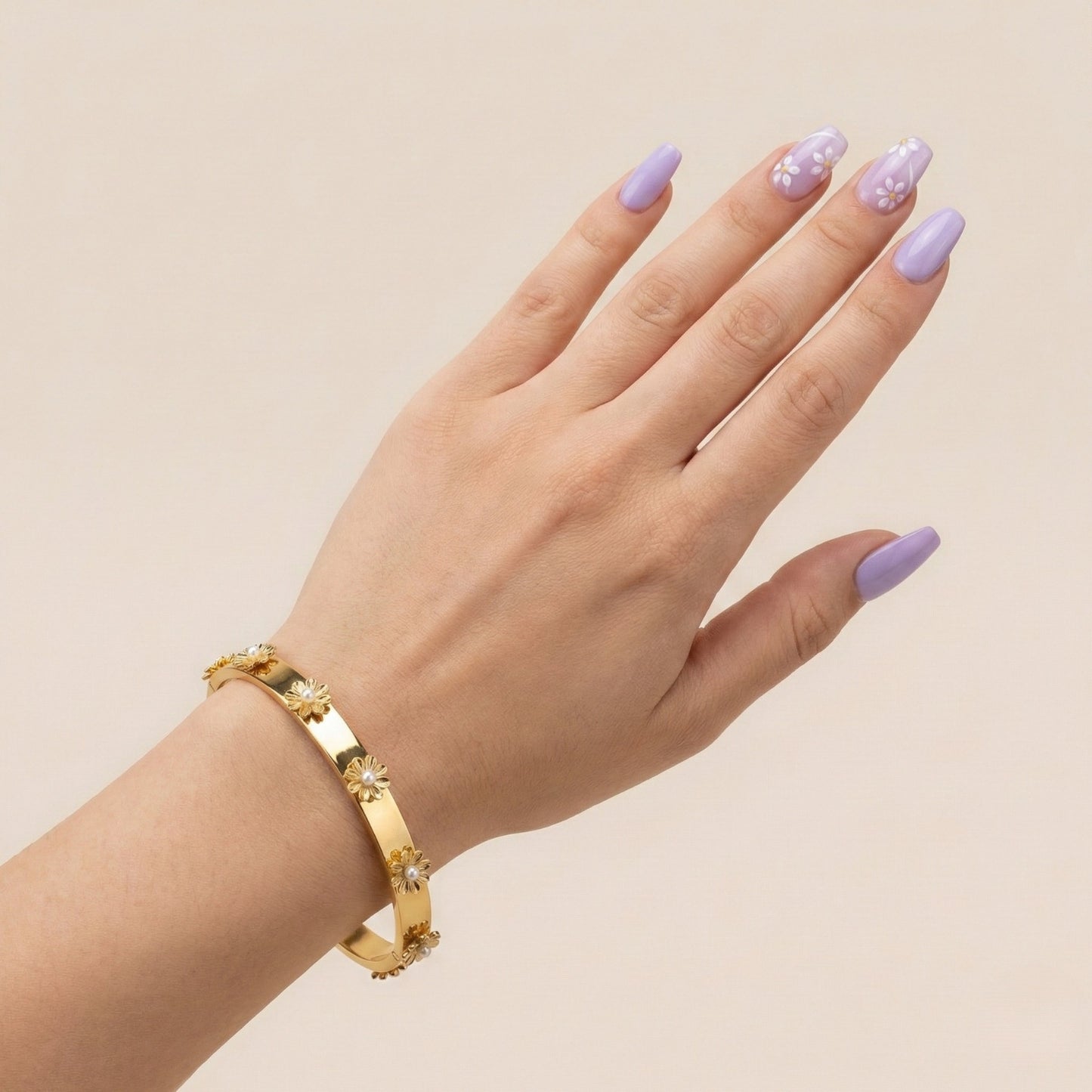 Gold-Toned Floral Bracelet