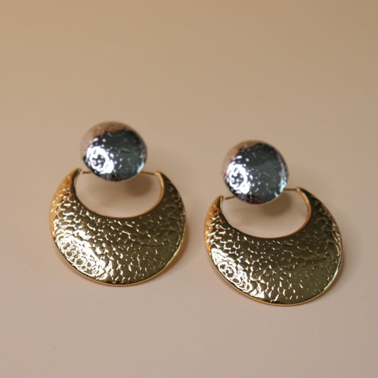 Golden Crescent Duo Earrings