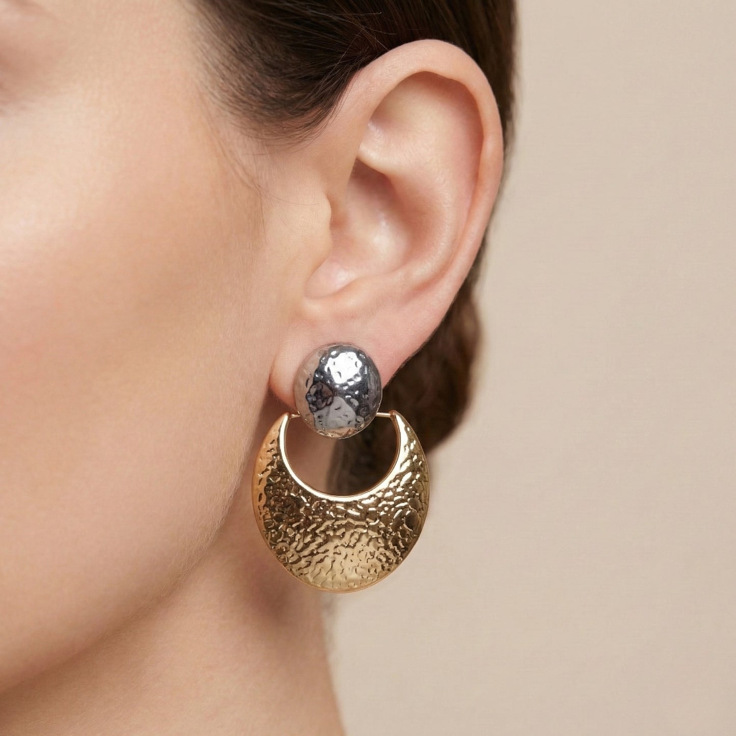 Golden Crescent Duo Earrings