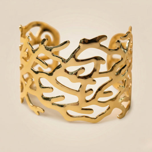Golden Coral Cuff Bracelet