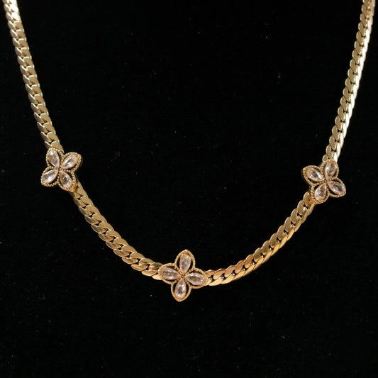 Radiant Petal Herringbone Neck Chain