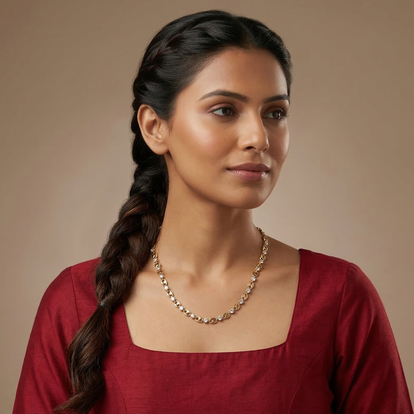 Adorned Linkage Collar Neck Chain