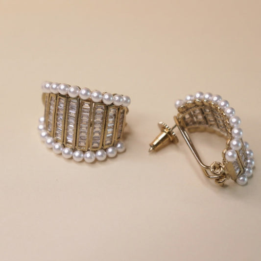 Pearl Baguette Arcade Earrings