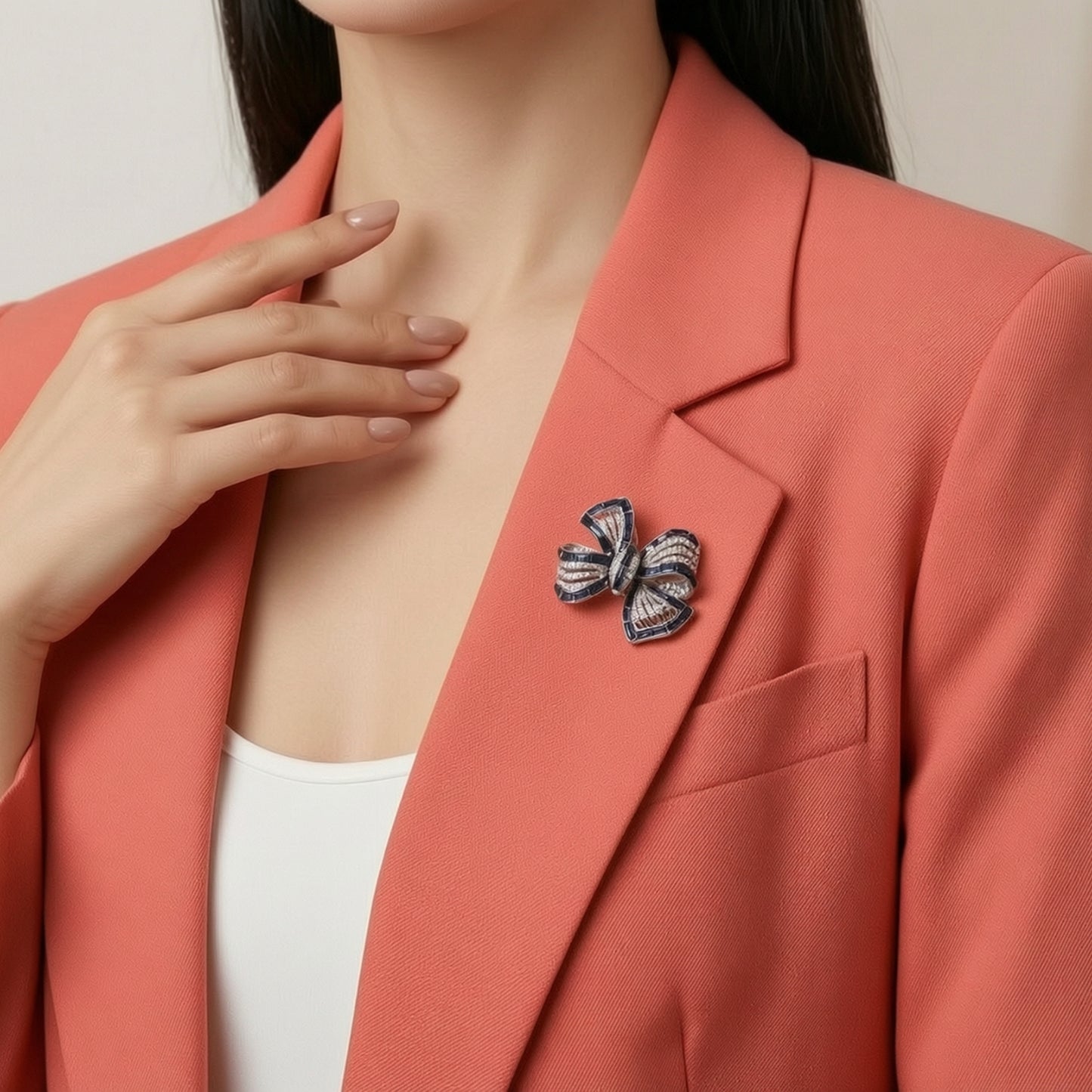 Rose Glitz Bow Brooch