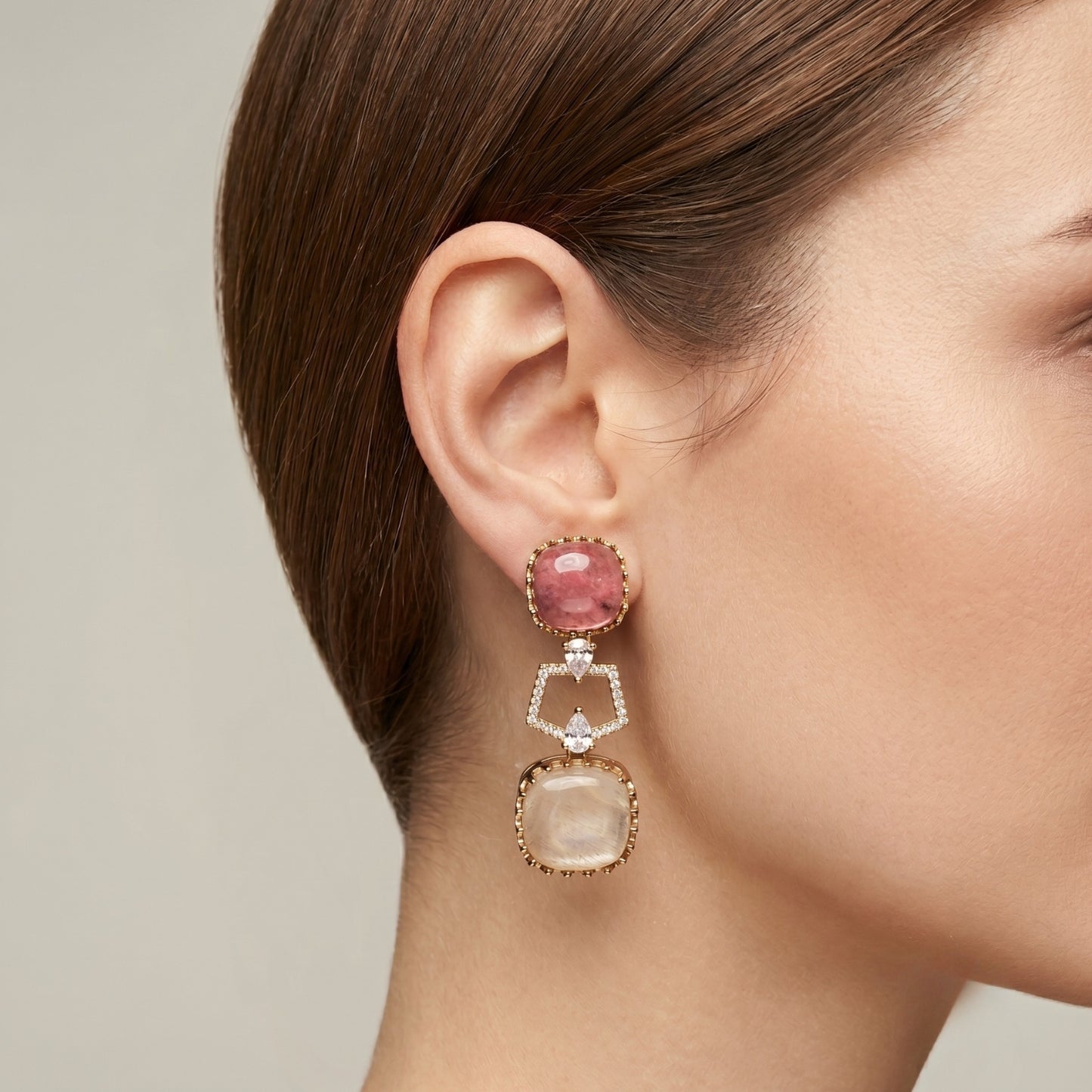 Geometric Luxe Drop Earrings