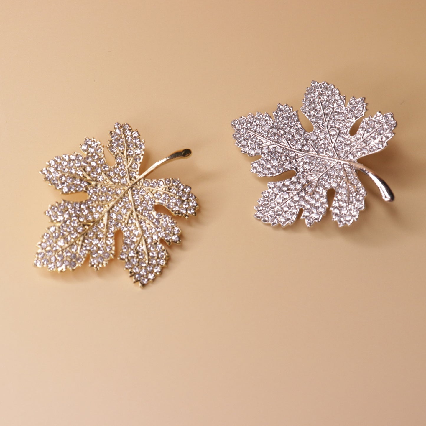 Gilded Frost Leaf Brooch