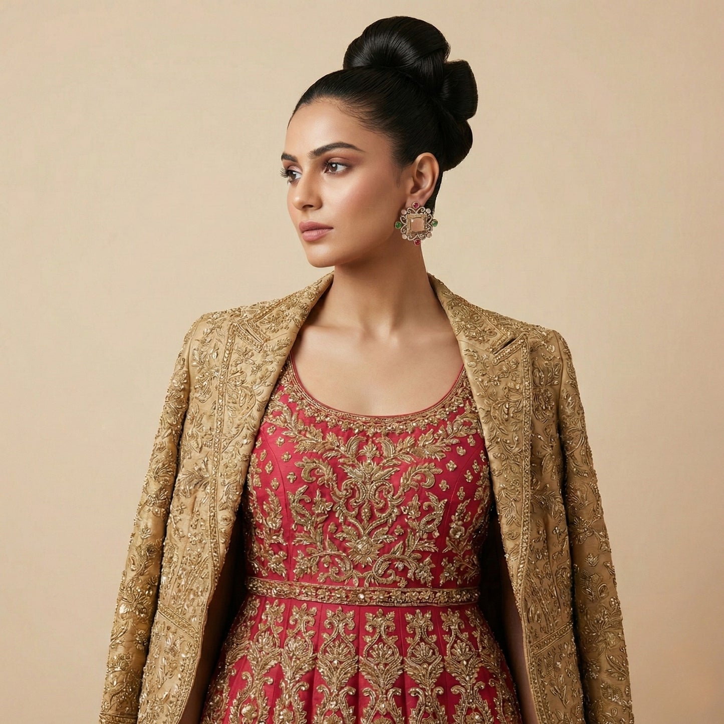 Floral Frame Squares Earrings