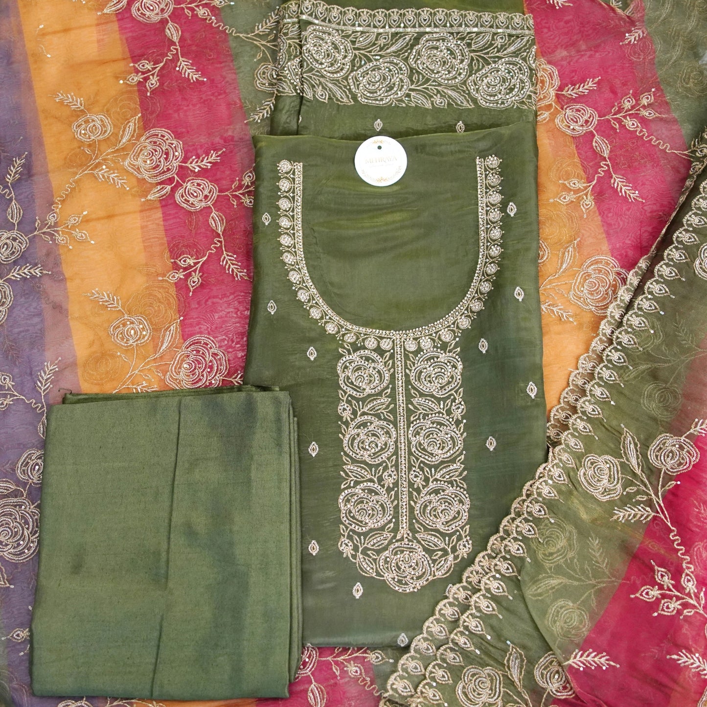 Olive Floral Reverie Suit