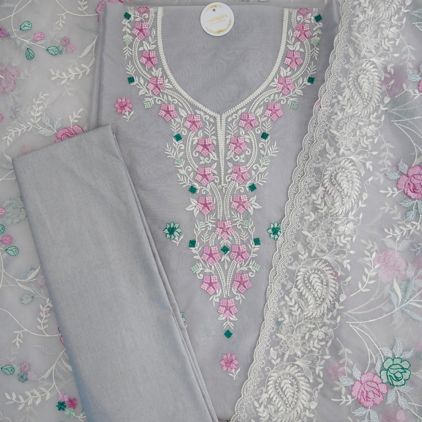 Dove Grey Blossom Suit