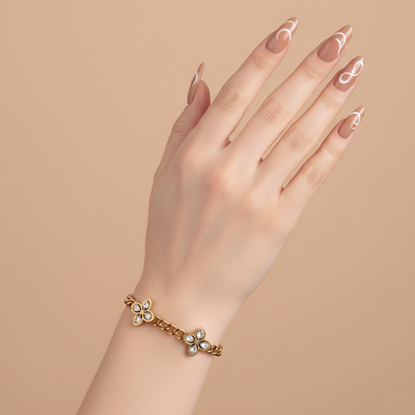 Crystal Petal Chain Bracelet