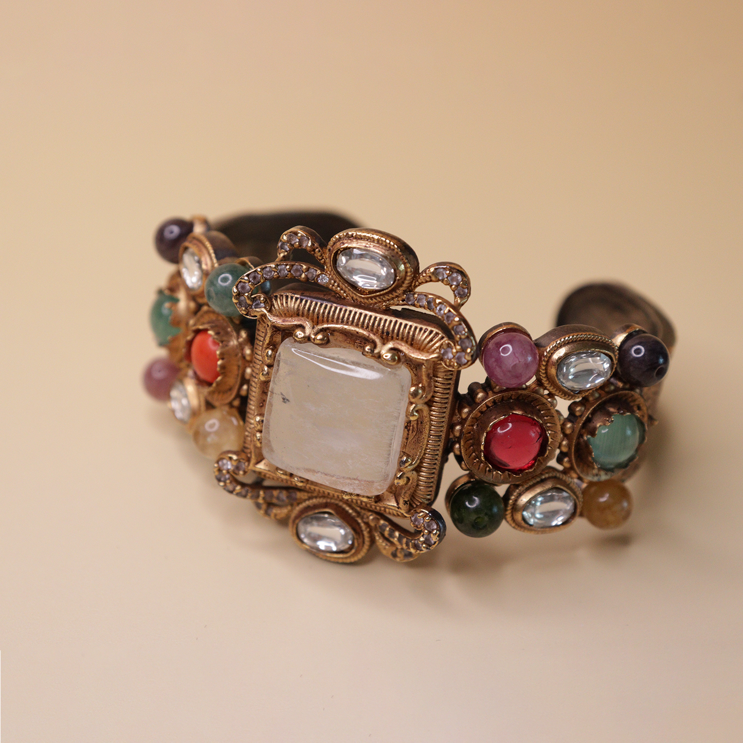 Antique Navratna Inspired Cuff