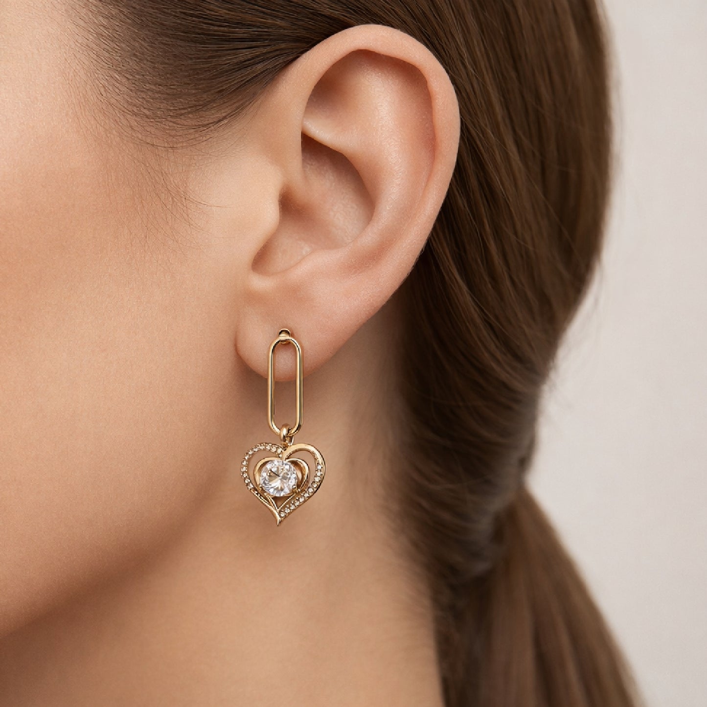 Amour Crystal Heart Earrings