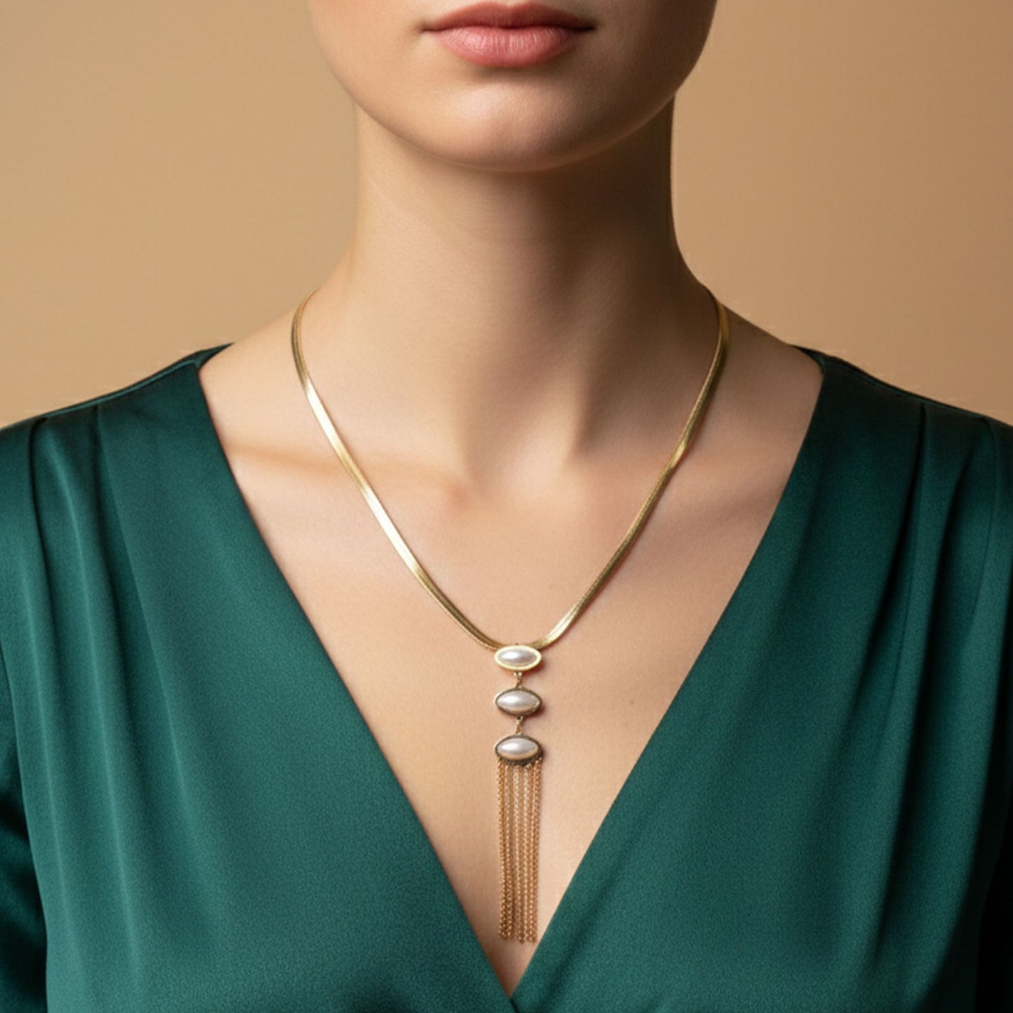 Cascade Pearl Tassel Neck Chain