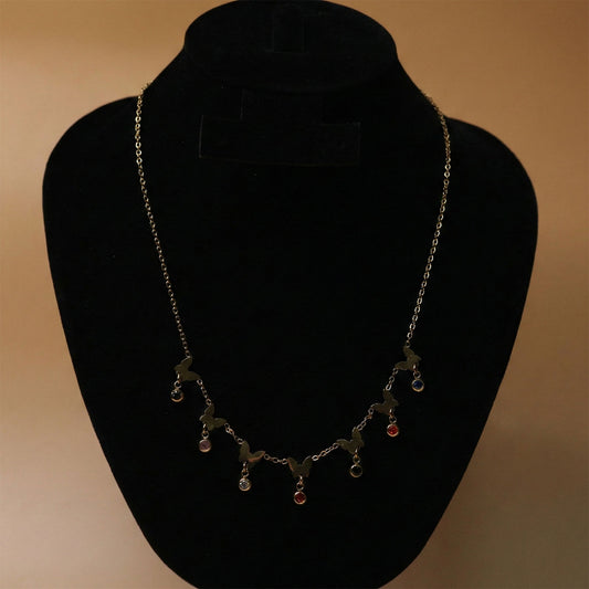 Butterfly Charms Crystal Neck Chain