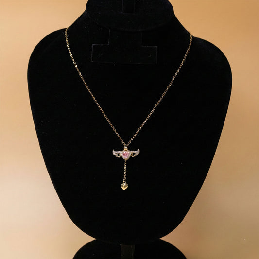 Angelic Heart Crystal Drop Neck Chain