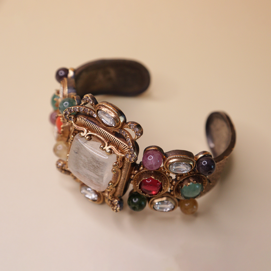 Antique Navratna Inspired Cuff