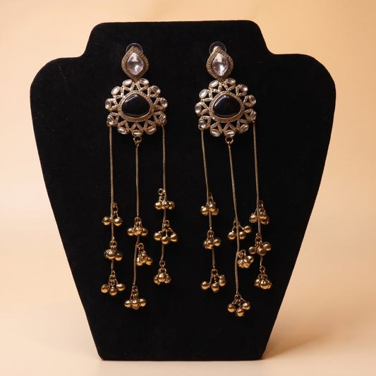 Midnight Sunburst Tassel Earrings