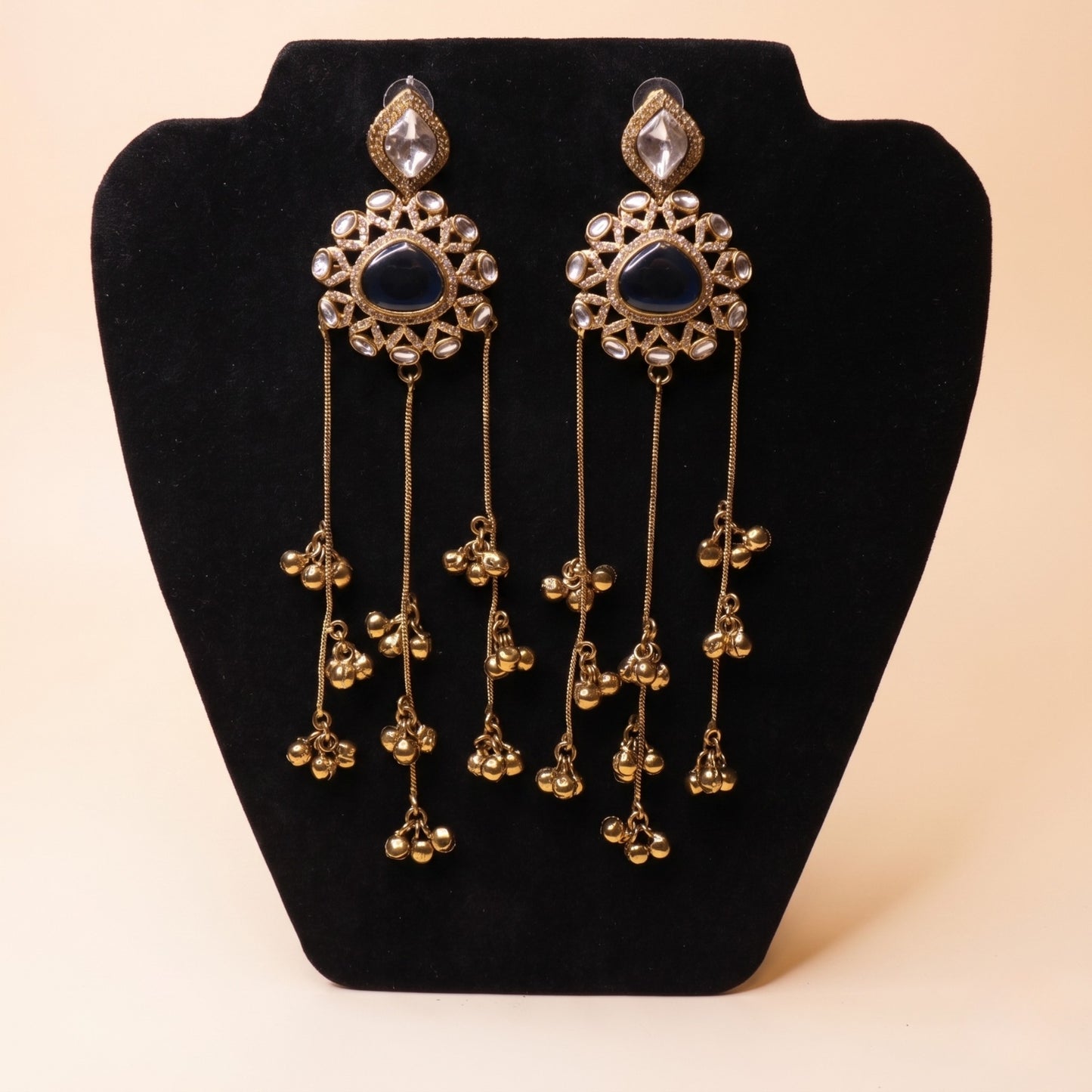 Midnight Sunburst Tassel Earrings