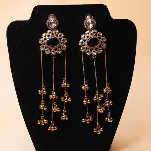 Midnight Sunburst Tassel Earrings