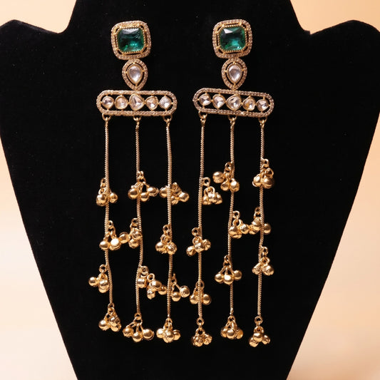 Emerald Tassel Earrings