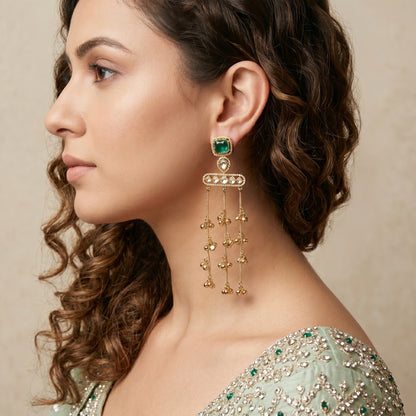 Emerald Tassel Earrings