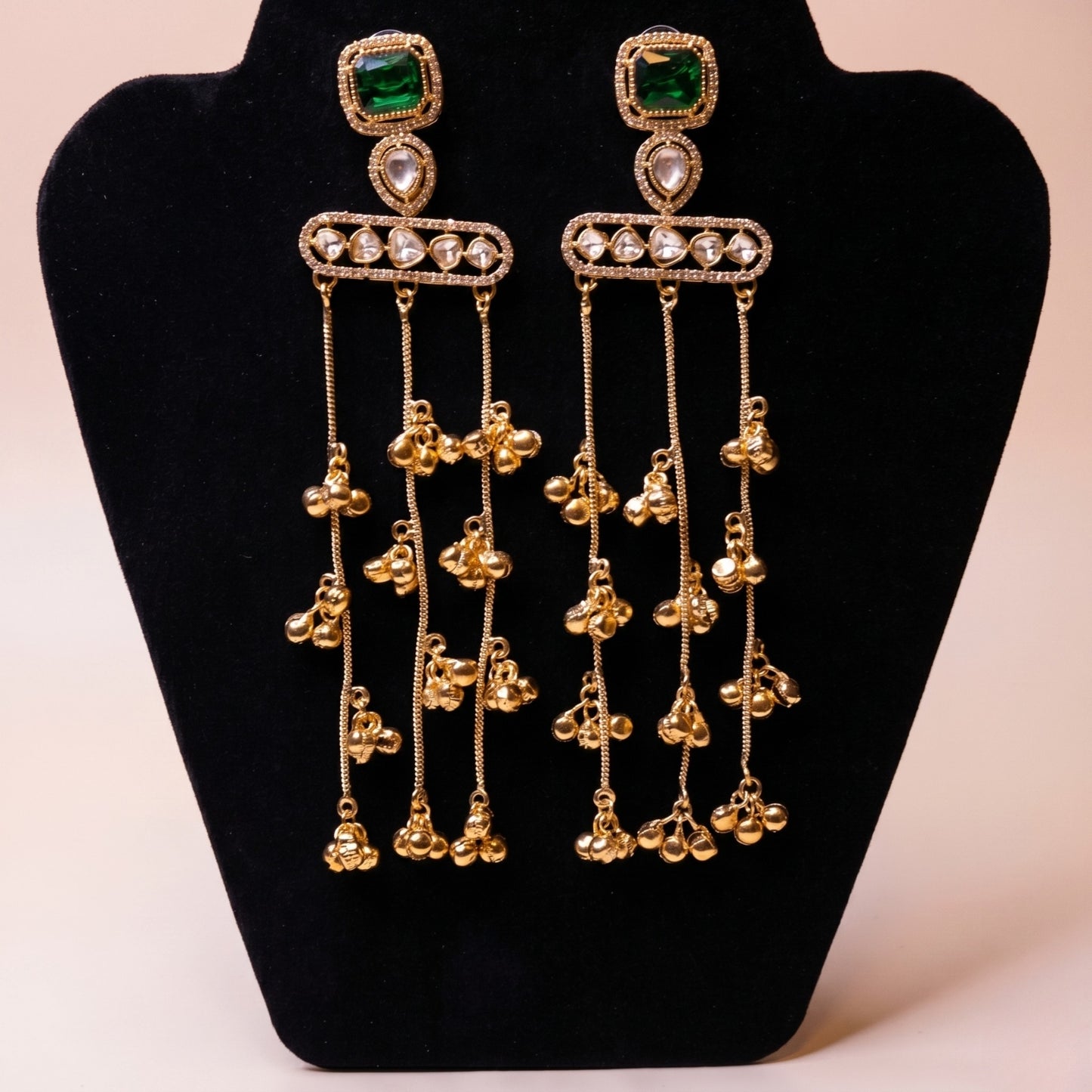 Emerald Tassel Earrings