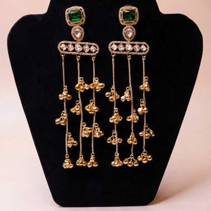 Emerald Tassel Earrings