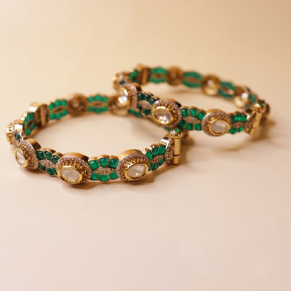 Rajwadi Emerald Glow Bangles
