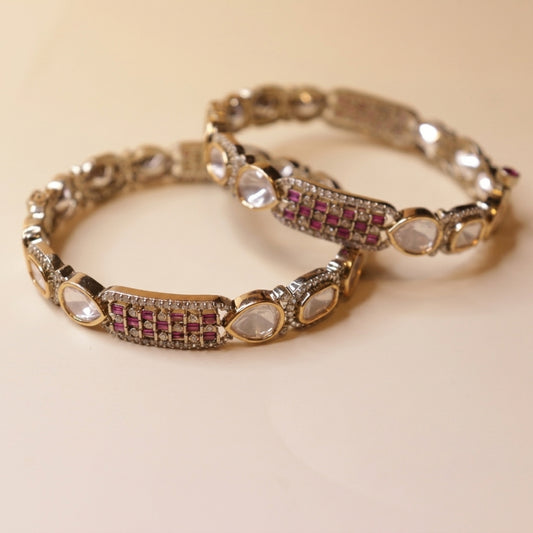 Ruby Polki Grace Bangles