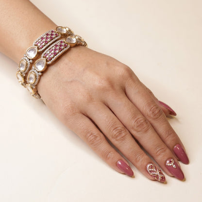 Ruby Polki Grace Bangles